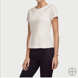 Ann Taylor Structured Peplum White Top NWT